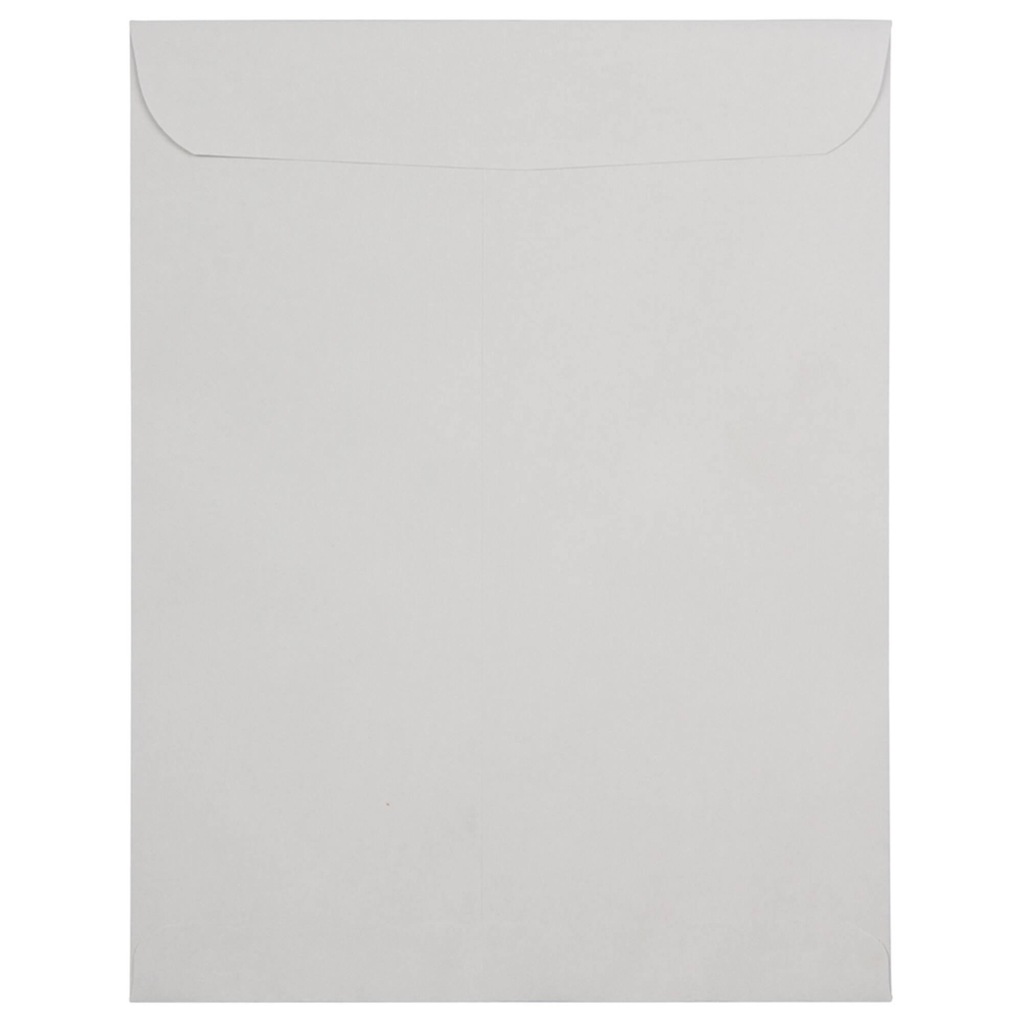 JAM Paper 12" x 15" Light Gray Kraft Open End Recycled Envelopes with Peel & Seal Closure